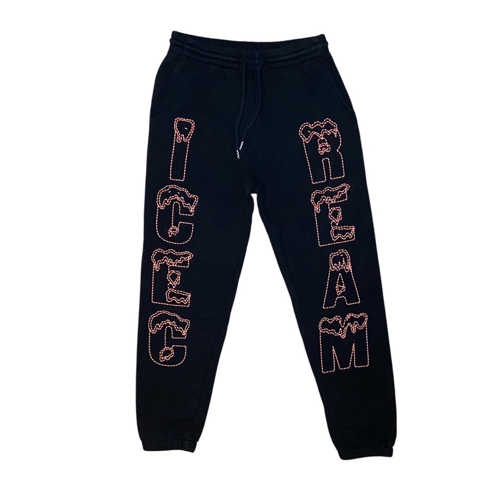 Ice Cream Snow Tops Sweatpant Joggers Black Small Cotton Tapered Lettering